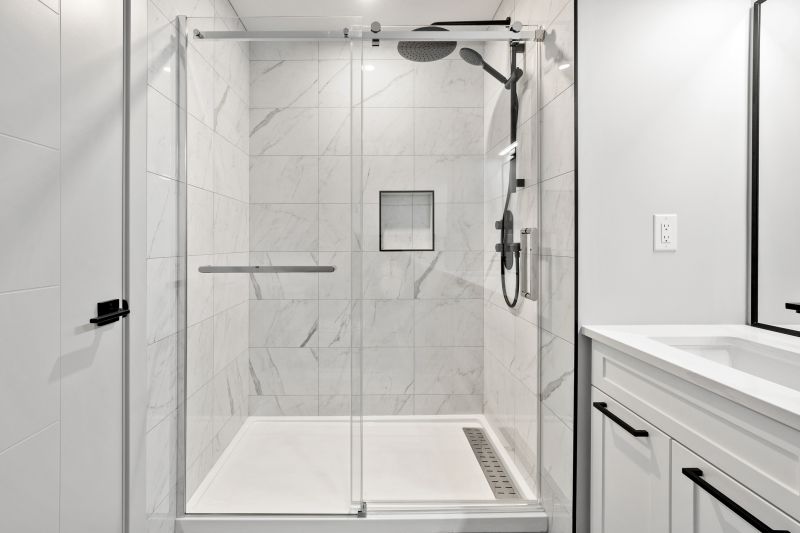 Elegant Shower with Decorative Tiles
